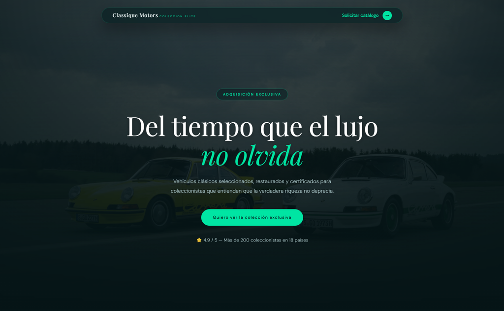 Classique Motors – Luxury B2C Landing Page Template (Figma + HTML/CSS)