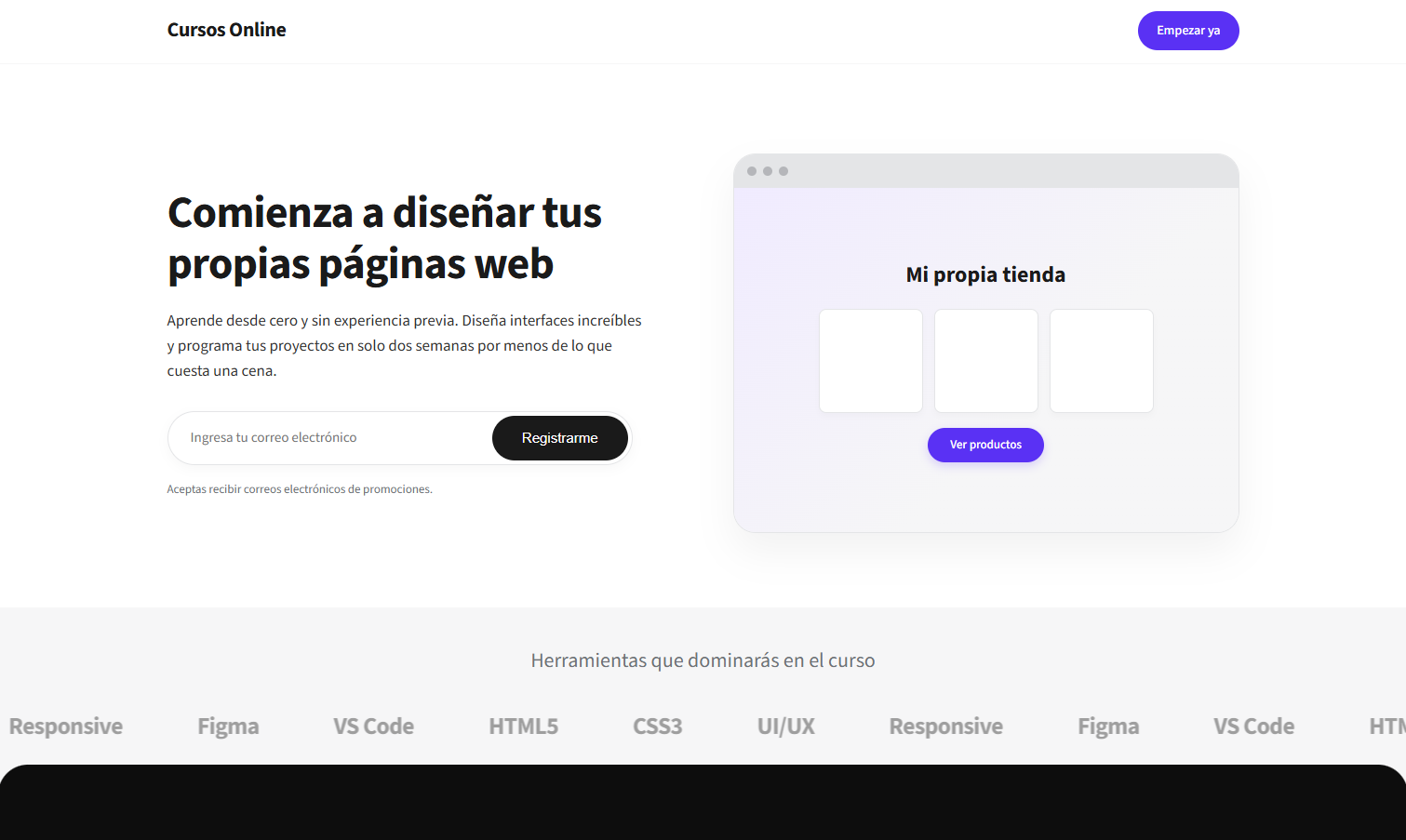 Cursos Online Landing – SaaS & Infoproductos Landing Page Template (Figma + HTML/CSS)