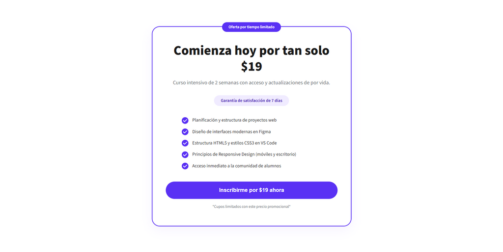 Cursos Online Landing – SaaS & Infoproductos Landing Page Template (Figma + HTML/CSS)