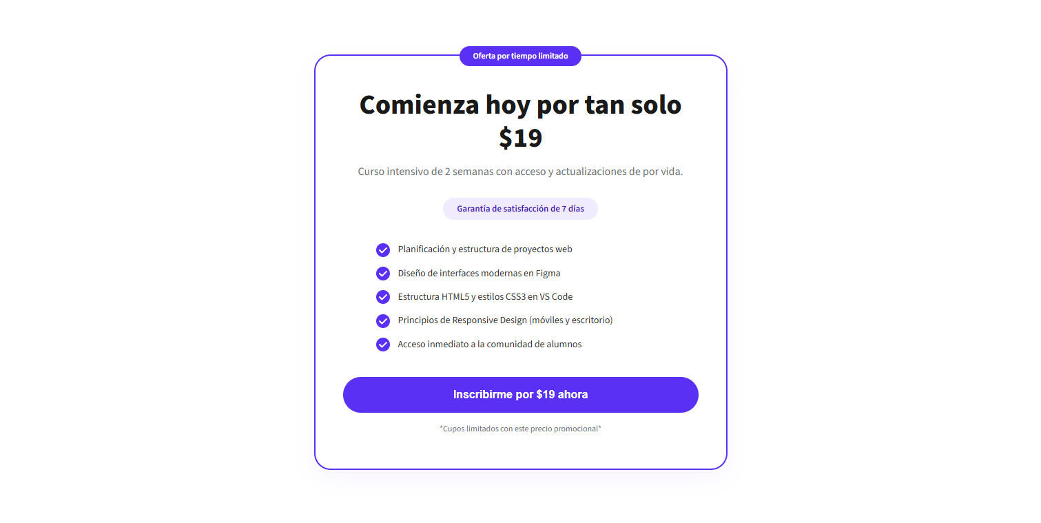 Cursos Online Landing – SaaS & Infoproductos Landing Page Template (Figma + HTML/CSS)