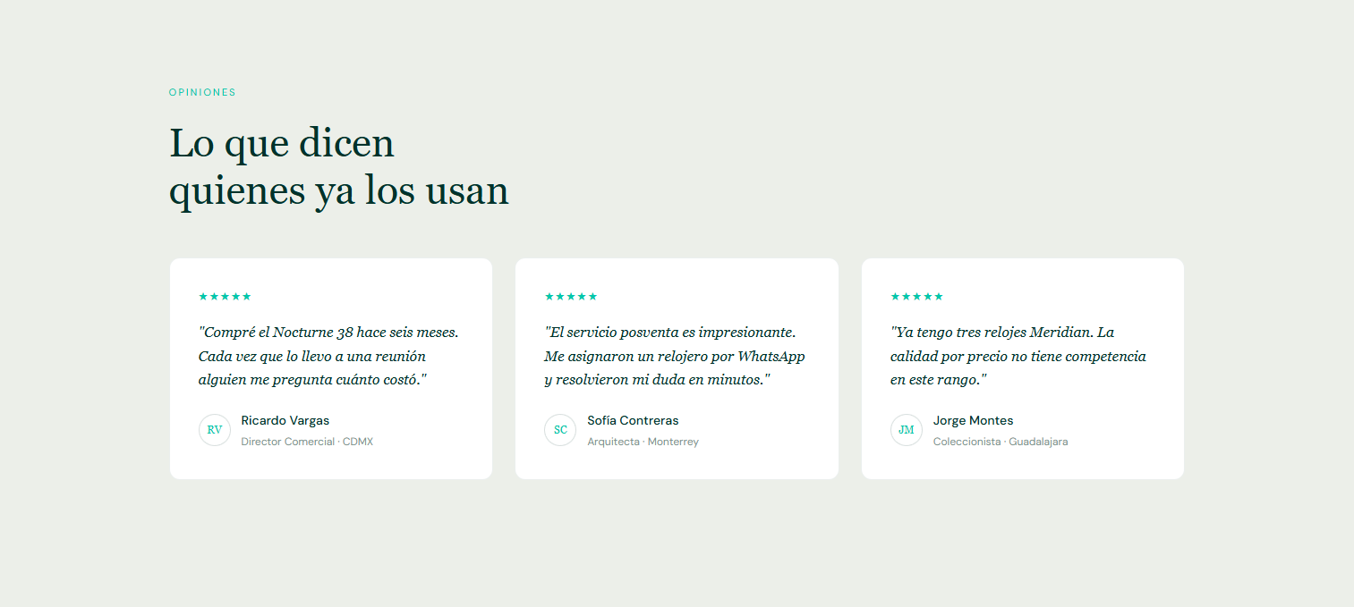 Meridian Relojes Landing – Premium E-commerce Landing Page Template (Figma + HTML/CSS)