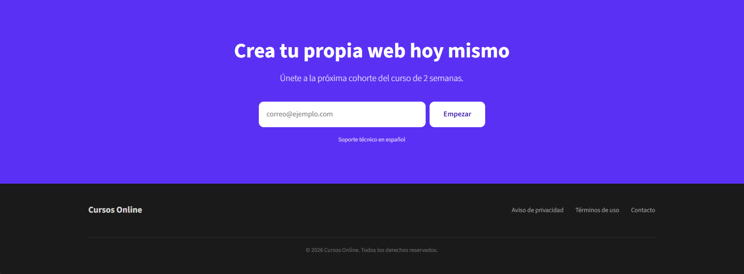 Cursos Online Landing – SaaS & Infoproductos Landing Page Template (Figma + HTML/CSS)