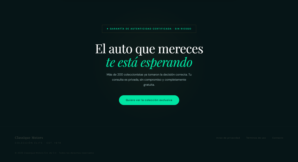 Classique Motors – Luxury B2C Landing Page Template (Figma + HTML/CSS)