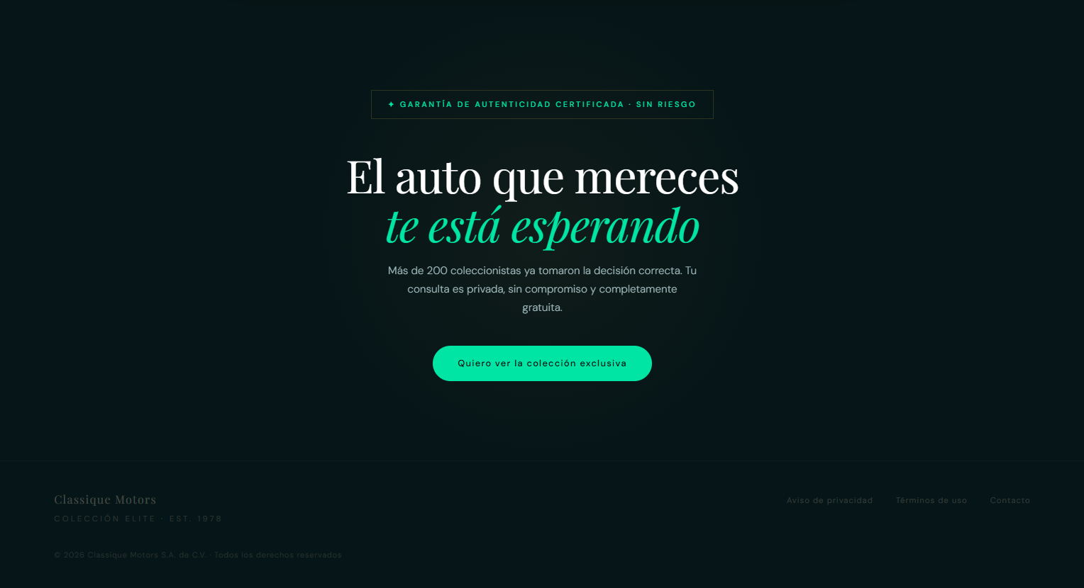 Classique Motors – Luxury B2C Landing Page Template (Figma + HTML/CSS)